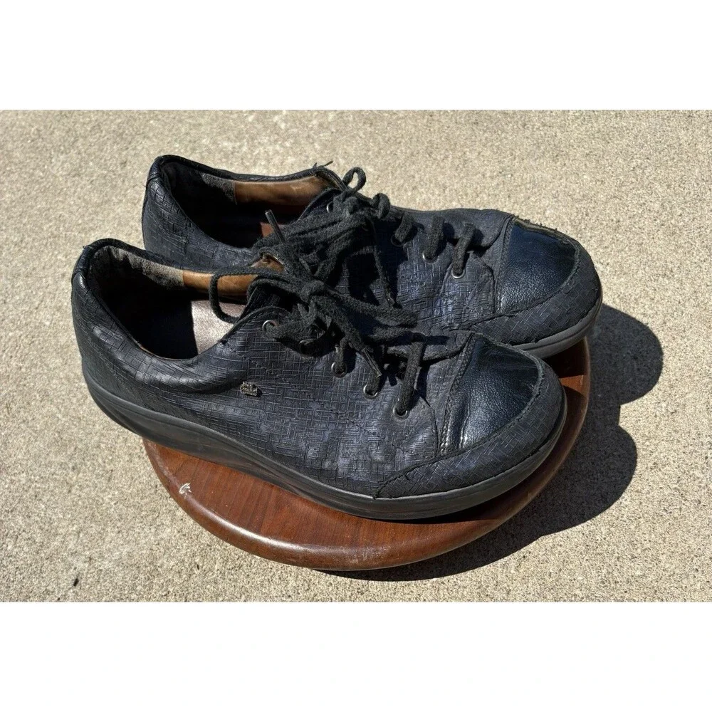 Finn Comfort Shoes Sneakers Womens 7.5 Blue Casual Lace Oxford Leather Germany